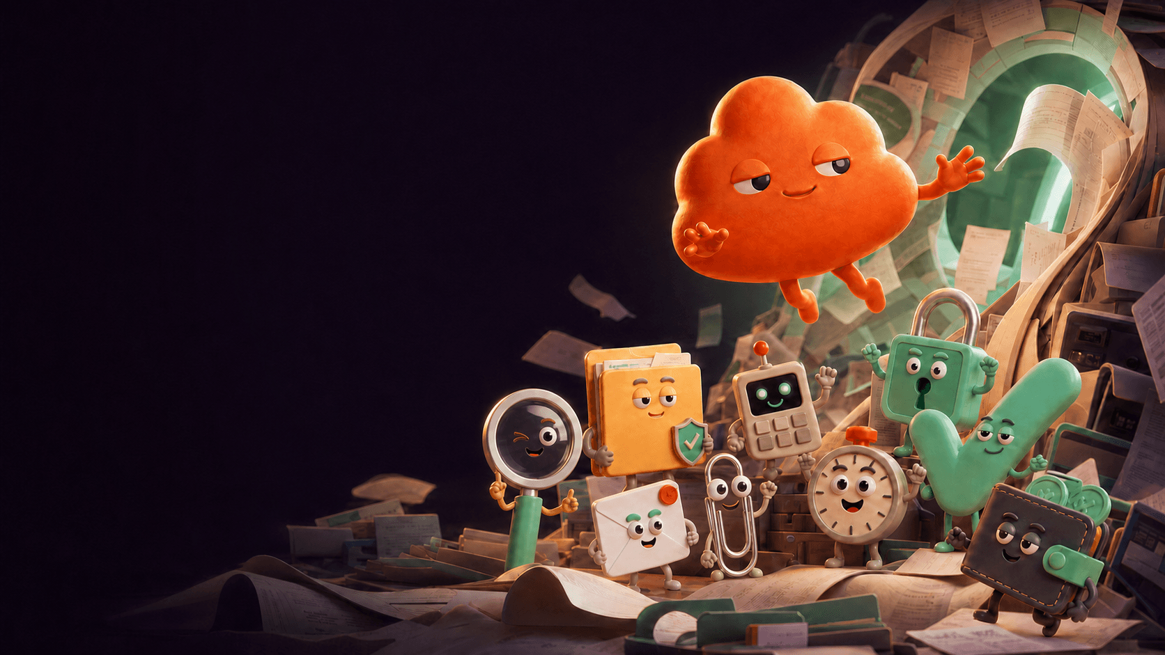 Fubi y su equipo emergen de un portal de documentos